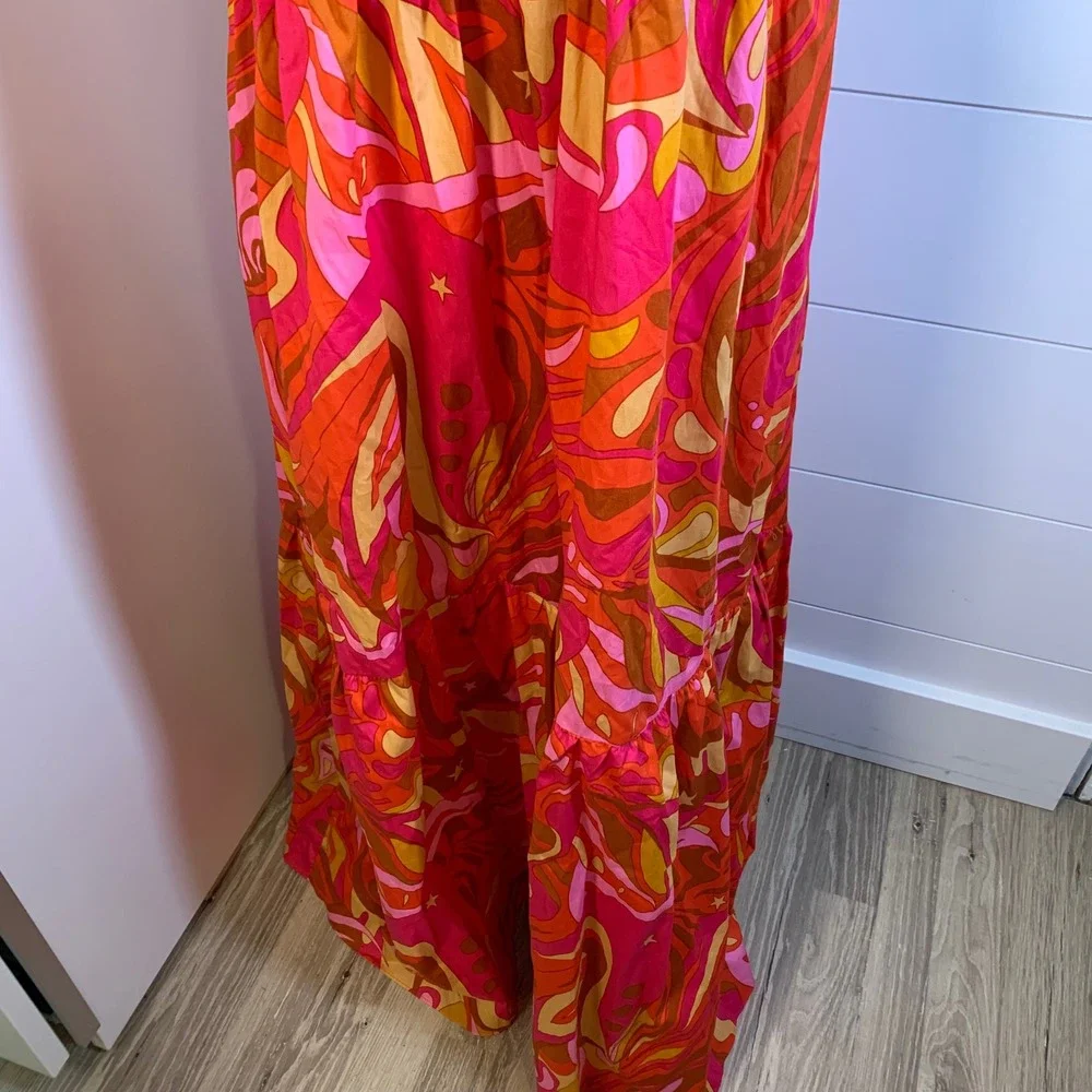 NWT 1. State Maxi Dress Cutout Back Pink Orange Retro P
Puff Sleeve Women L Boho - Picture 4 of 13